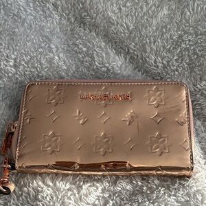 Michael Kors Rose Gold Embossed Wallet